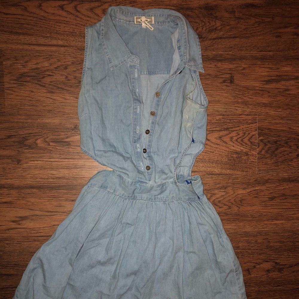 urban outfitters summer denim cut-out dress